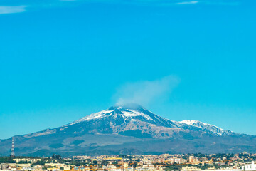 View of Etna volcano from Catania