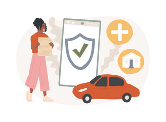 On-demand insurance isolated concept vector illustration.