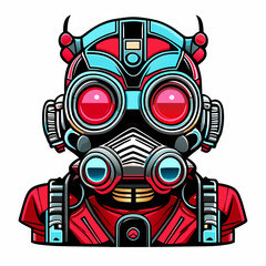 "Detailed Cyberpunk Mascot Concept in Full-Length View: Futuristic Graphic for Visual Content"