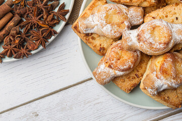 Sweet pastries on a light table