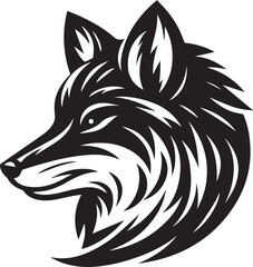 Fototapeta premium Minimalist Vector Illustrations of an Angry Fox Head for Eye-Catching Logos and Branding