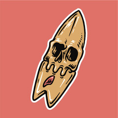 summer sticker design, surfboard skull stickers