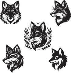Minimalist Vector Illustrations of an Angry Fox Head for Eye-Catching Logos and Branding