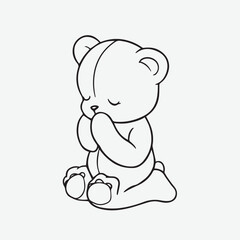 vector illustration of cute cartoon bear
