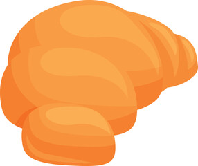 Freshly baked croissant isolated on white background for breakfast menu