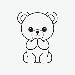 vector illustration of cute cartoon bear