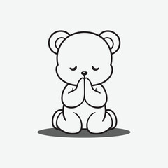 vector illustration of cute cartoon bear