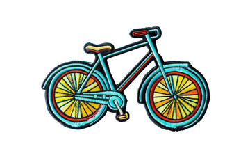 Fototapeta premium Colorful illustration of a vintage bicycle with intricate details and vibrant colors, perfect for design projects and artistic representations.