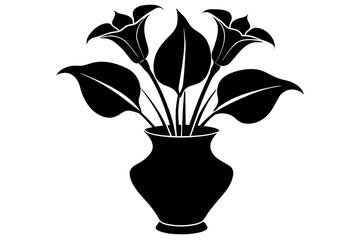 calla lily flower silhouette vector illustration