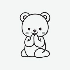vector illustration of cute cartoon bear