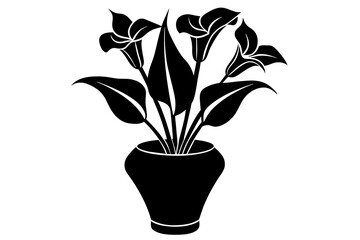 calla lily flower silhouette vector illustration