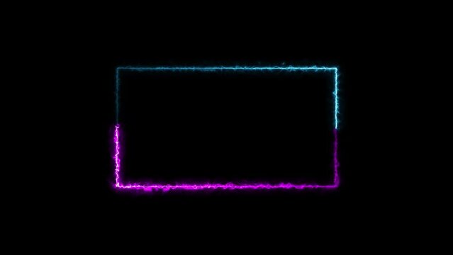 abstract neon shine round,circell icon animation with black background .