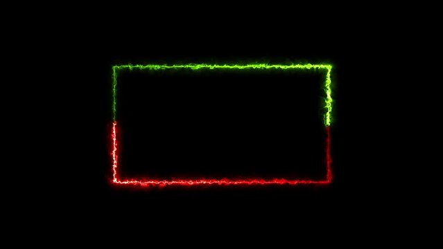 abstract neon shine round,circell icon animation with black background .