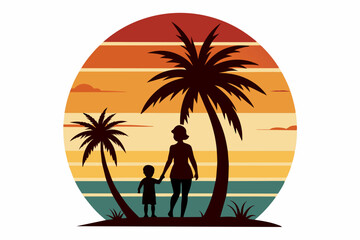 palm tree t-shirt design vector illustration