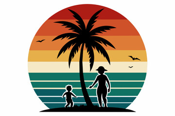 palm tree t-shirt design vector illustration