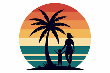 palm tree t-shirt design vector illustration