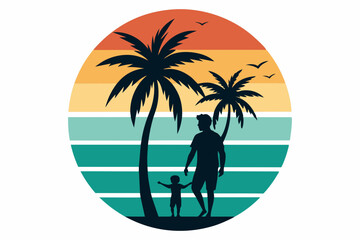 palm tree t-shirt design vector illustration