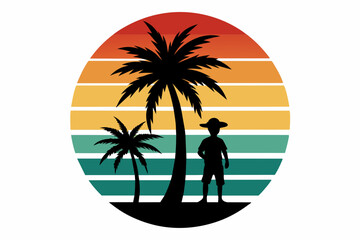 palm tree t-shirt design vector illustration