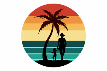 palm tree t-shirt design vector illustration
