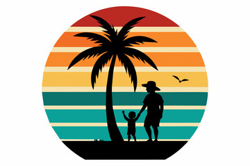 palm tree t-shirt design vector illustration