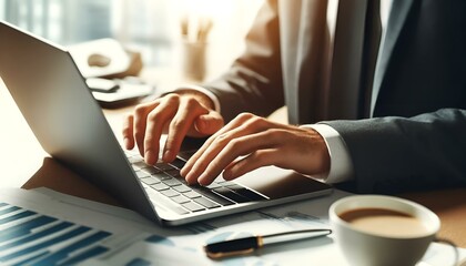 パソコンで仕事をする男性