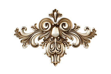 Elegant ornate decorative flourish in a gold finish, ideal for invitations, frames, or luxury designs with an antique touch.