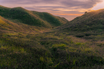 sunset over the mountains