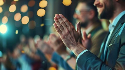 Standing ovation for an awarded team member with room for text