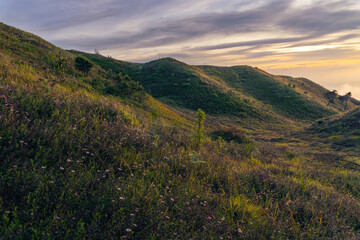 sunset in the mountains