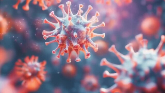 Virus moving close-up. Microbiology and virology concept. High quality 4k footage
