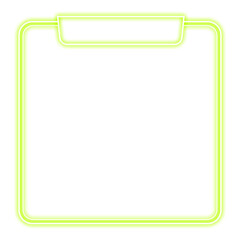 green square frame neon light