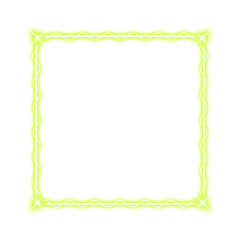 green square frame wave and neon light