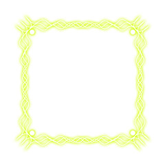 green square frame wave and neon light