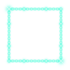 green mint blue square frame dot and neon light