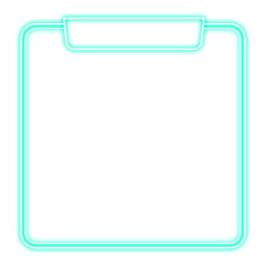 green mint square frame neon light