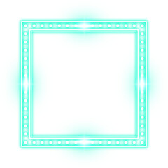 green mint square frame dot and neon light