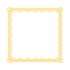 orange square frame wave and neon light