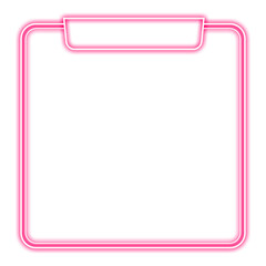 pink square frame neon light