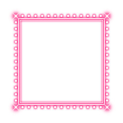 pink square frame dot and neon light