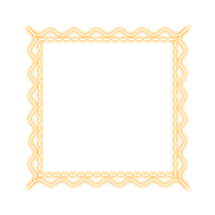 orange square frame stitch and wave neon light
