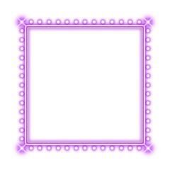 purple square frame dot and neon light