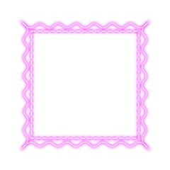 purple square frame stitch and wave neon light