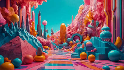 Stunning colorful 3D background, balls