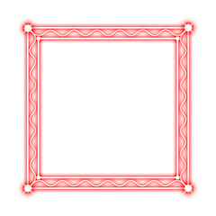 red square frame wave and neon light