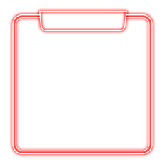 red square frame neon light