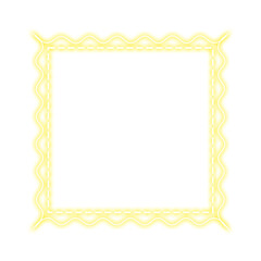 yellow square frame stitch and wave neon light