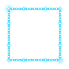 blue square frame dot and neon light