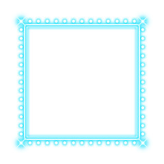 blue square frame dot and neon light