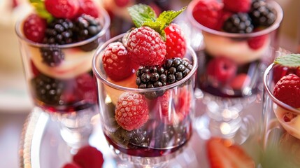 Dessert made from berries served at a wedding celebration