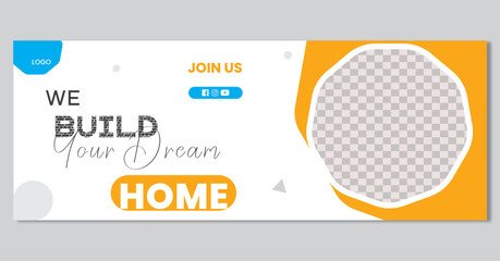 Creative  social media Facebook cover banner with corporate business marketing post template.
